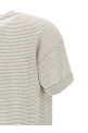 Lamé stripes t-shirt Beige