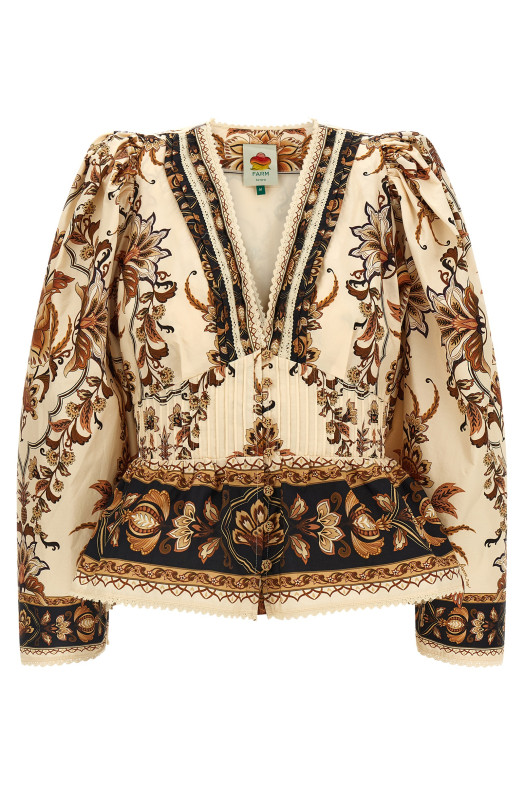 'Majestic Garden Sand' blouse Beige