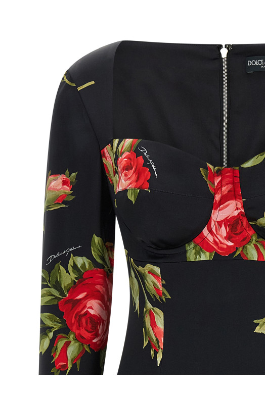 'Bouquet Rose' dress Black