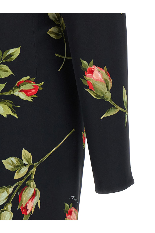 'Bouquet Rose' dress Black