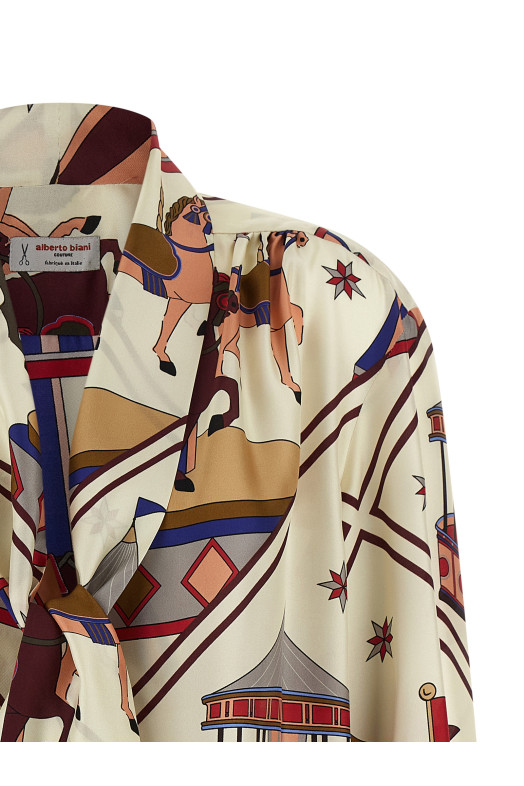 Lavallière collar shirt Multicolor