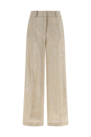 Lamé thread trousers Beige