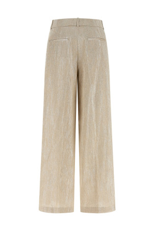 Lamé thread trousers Beige