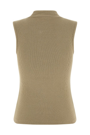 'Asymmetrical Fitted' top Beige
