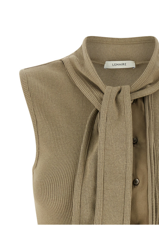 'Asymmetrical Fitted' top Beige