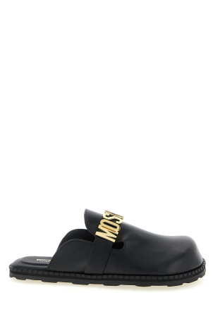 Leather sabots Black