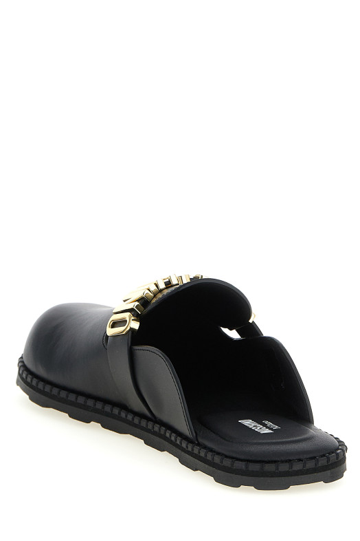 Leather sabots Black