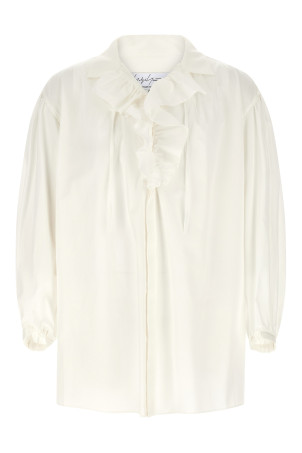 'Frilled Gather' shirt White