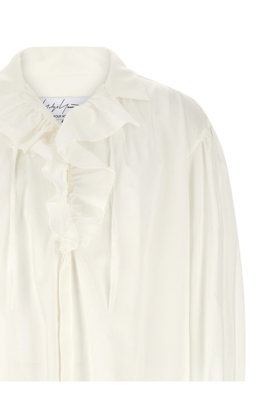'Frilled Gather' shirt White