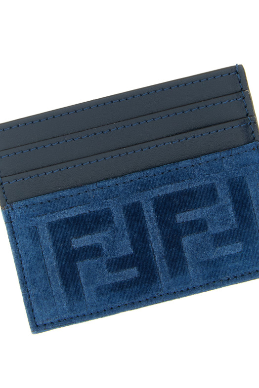 FF denim card holder Blue