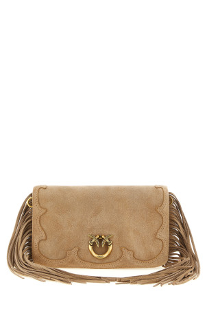 'Love Click Soft Horizontal' mini clutch Beige