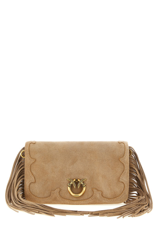 'Love Click Soft Horizontal' mini clutch Beige