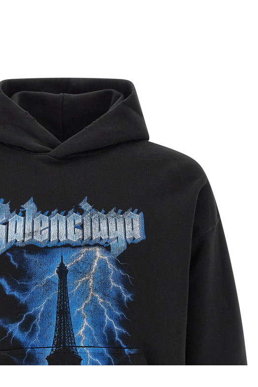 'Paris Thunderstorm' hoodie Black