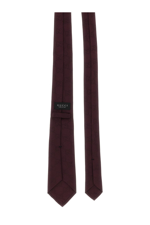 'GG' jacquard tie Bordeaux