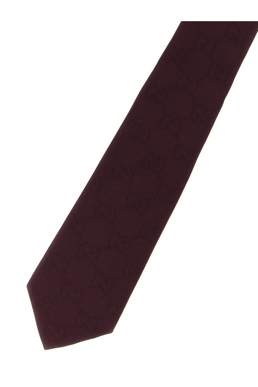 'GG' jacquard tie Bordeaux