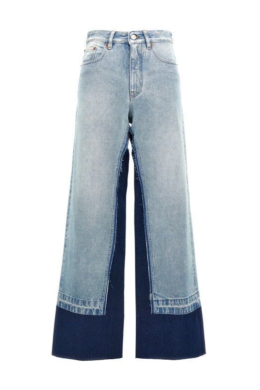 Contrast insert jeans BLUE