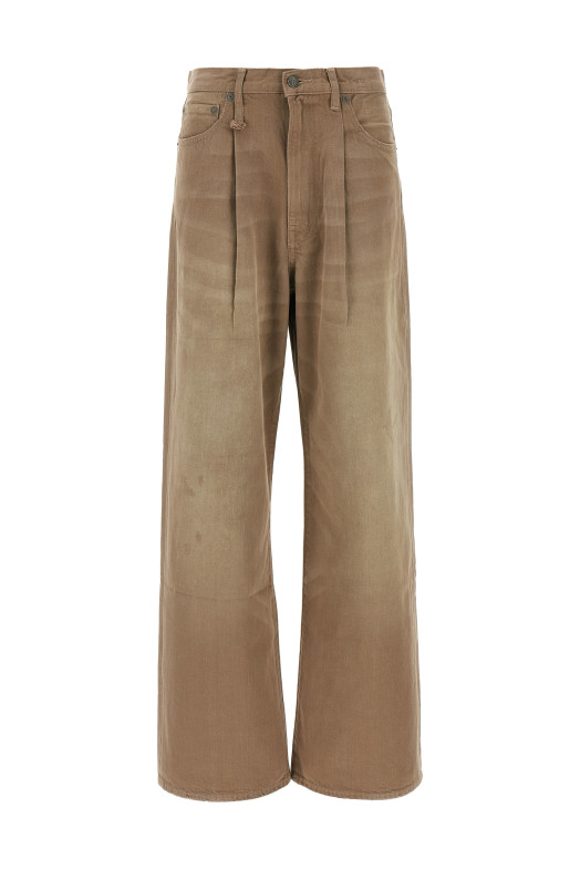 'Damon Pleated' jeans Brown