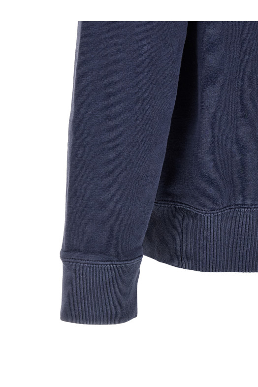 Vintage print hoodie Blue