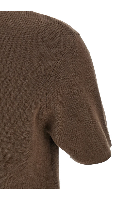 Mercerized cotton t-shirt Brown
