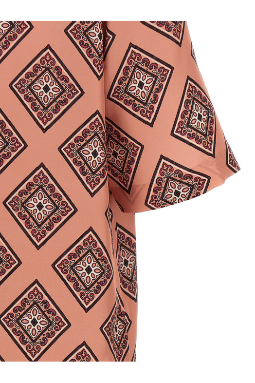 Tie print dress Pink