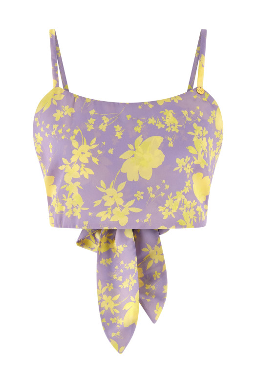Floral crop top Purple