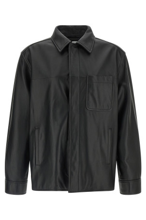 Nappa leather overshirt Black