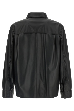 Nappa leather overshirt Black