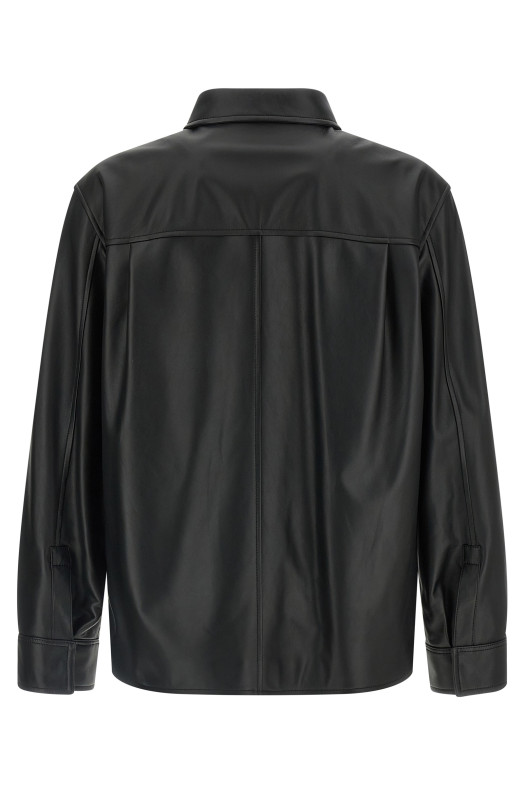 Nappa leather overshirt Black