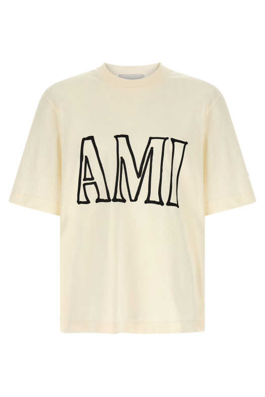 Logo print T-shirt Beige