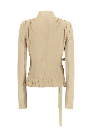 'Hollywood' Leather Jacket Beige