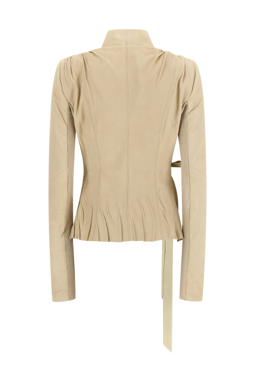 'Hollywood' Leather Jacket Beige