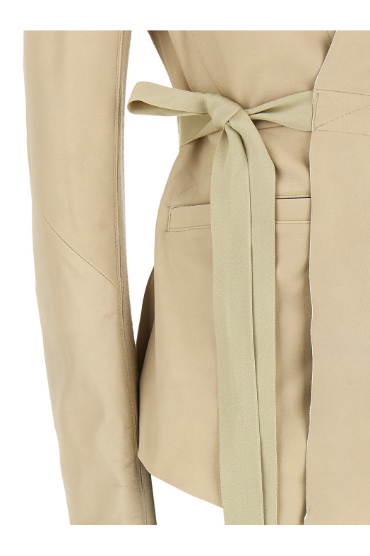 'Hollywood' Leather Jacket Beige