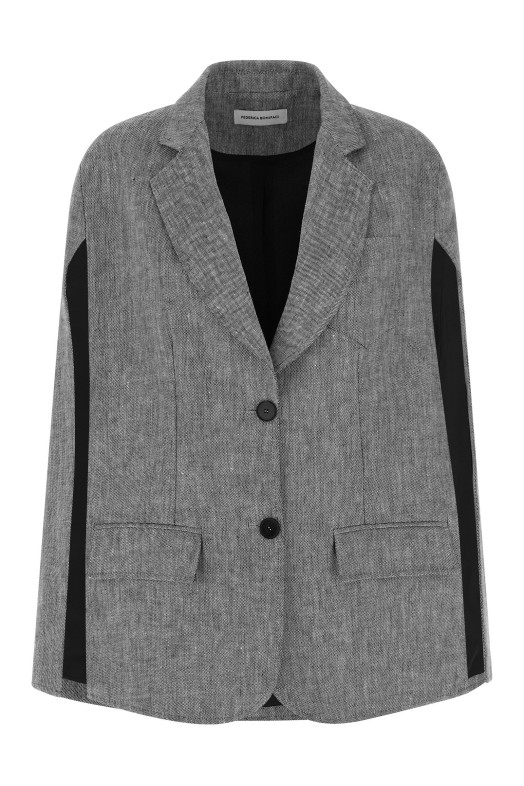 'Single-breasted' cape Gray