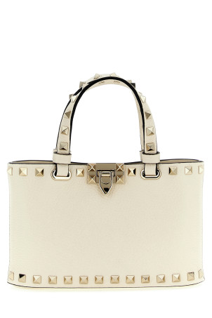 Valentino Garavani 'Rockstud' mini shopping bag Beige