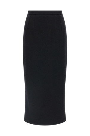 Wool sheath skirt Black
