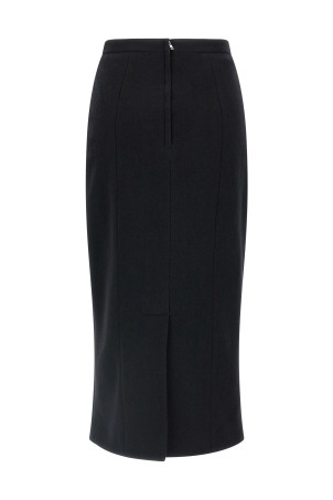Wool sheath skirt Black