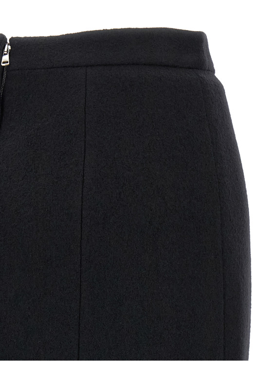 Wool sheath skirt Black