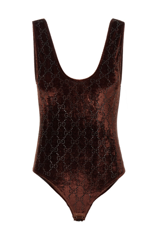 'GG' bodysuit  Brown