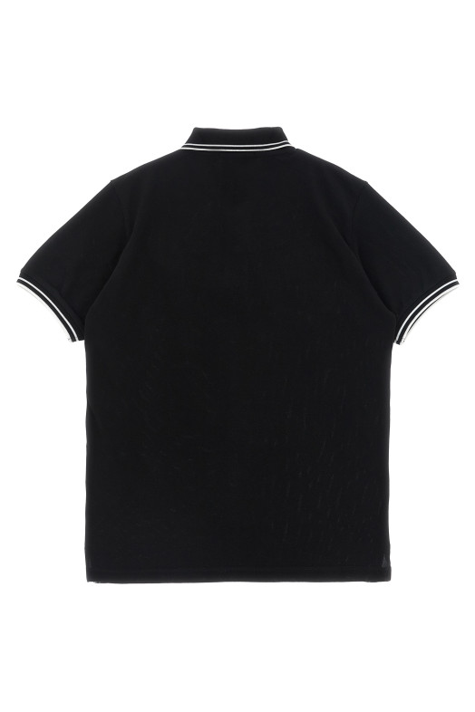 'Compass' logo polo shirt Black