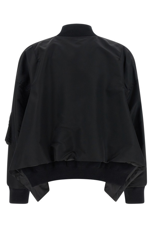 Asymmetrical blouson bottom Black