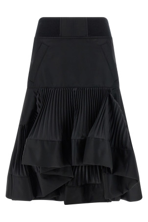 Pleated insert skirt Black