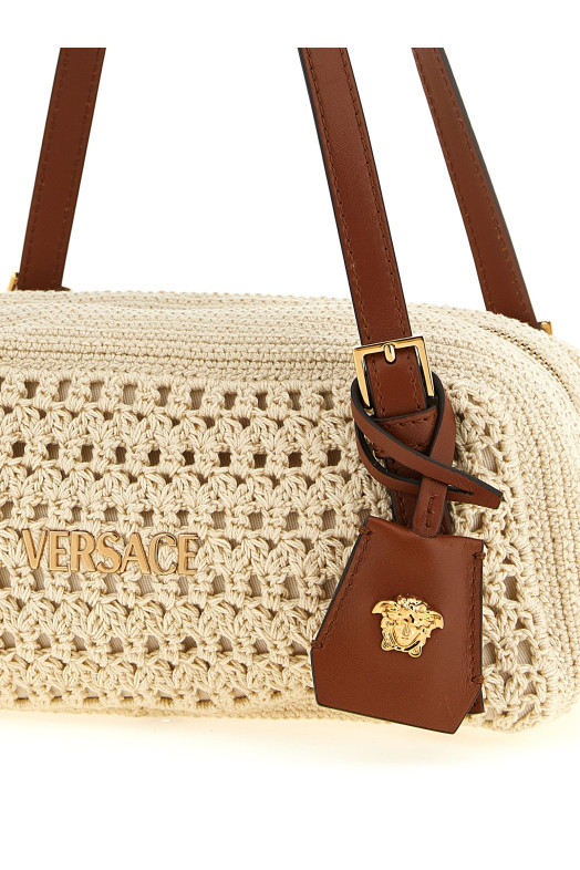 'Versace Tag' shoulder bag Beige