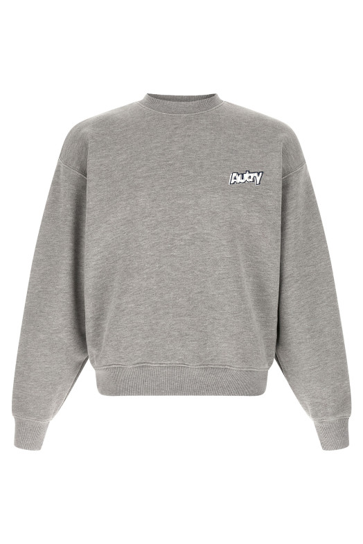 Logo print embroidery sweatshirt Gray