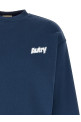 Logo print embroidery sweatshirt Blue