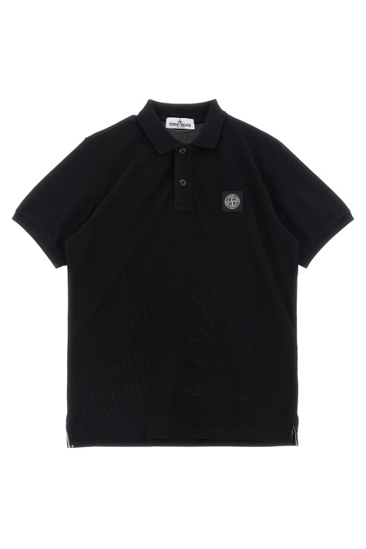 'Compass' logo polo shirt Black