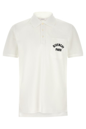 Pocket embroidery polo shirt White