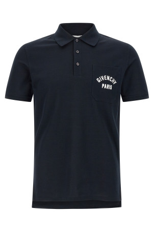 Pocket embroidery polo shirt Blue