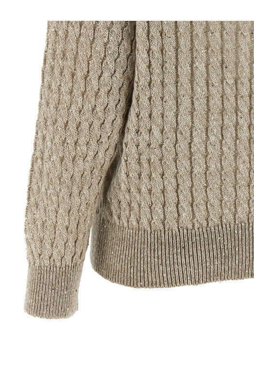 Micro sequin sweater Beige
