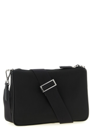 Logo nylon crossbody bag Black