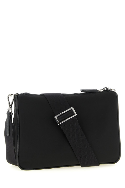 Logo nylon crossbody bag Black